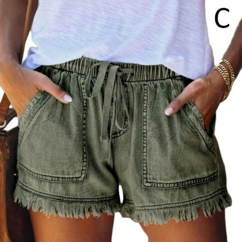Kimberly Drawstring Denim Shorts