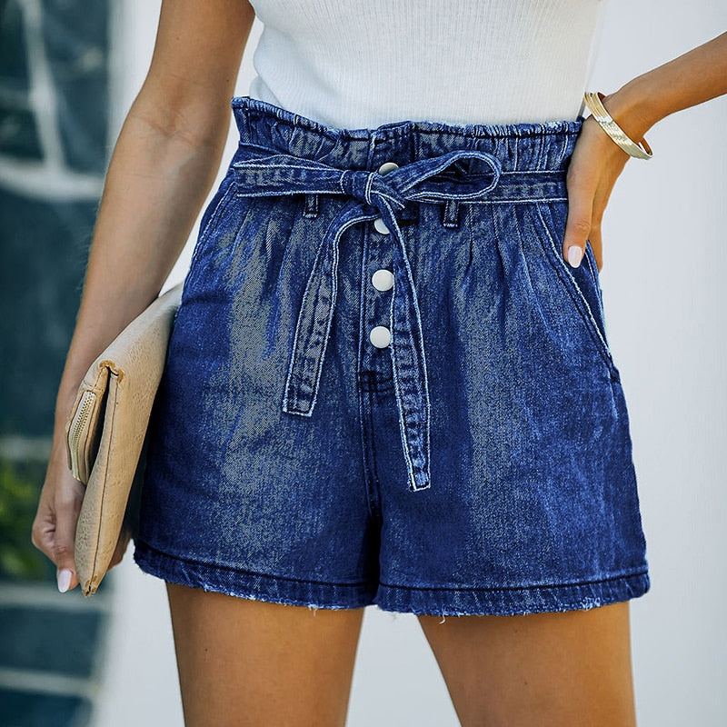 Camryn High-Waisted Denim Shorts